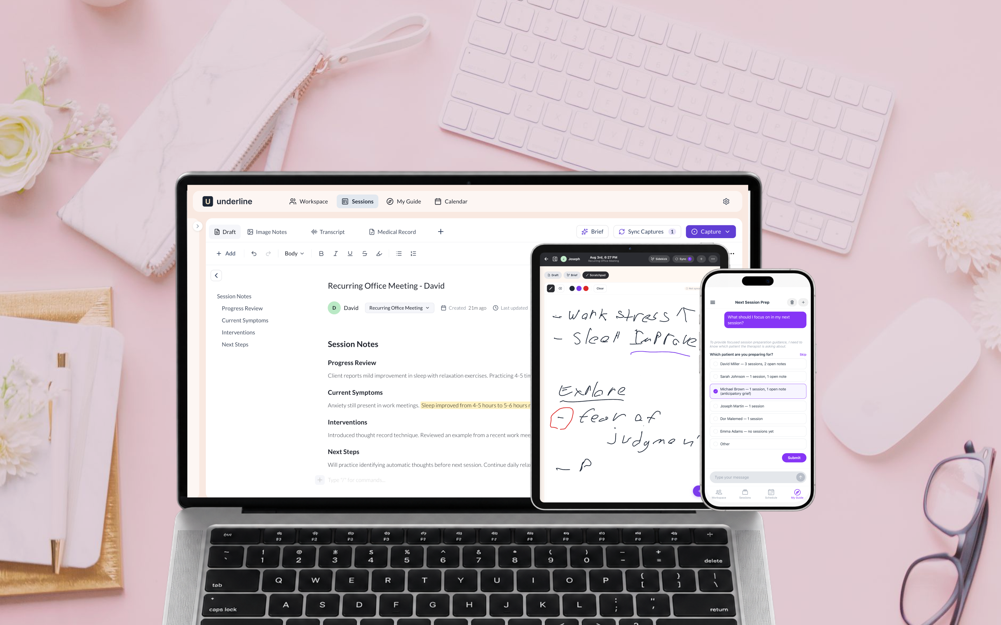 Underline Health running on desktop, tablet and mobile